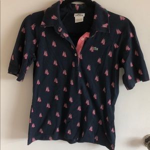 Lacoste Navy and Pink Polo